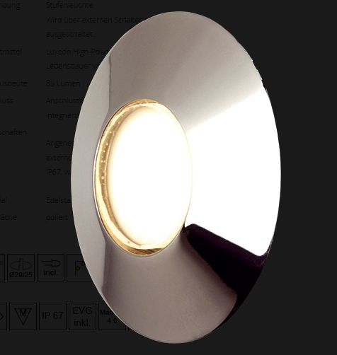 LED EB04 dm39mm IP67 niro warmweiß