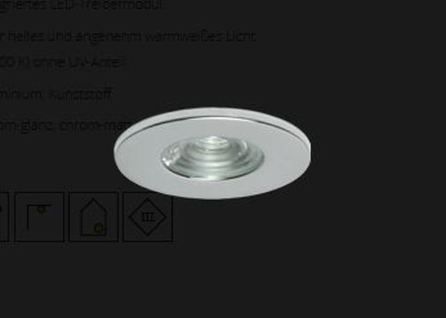 LED EB01-1 dm35mm chrom-glanz 44° 3W wwe