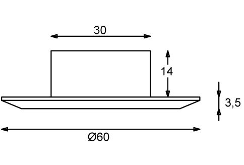 LED EB13 dm 60mm niro IP67 1W rot