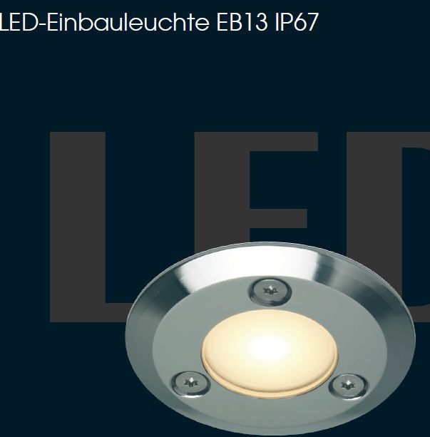 LED EB13 dm 60mm niro IP67 1W weiß - zum Schließen ins Bild klicken