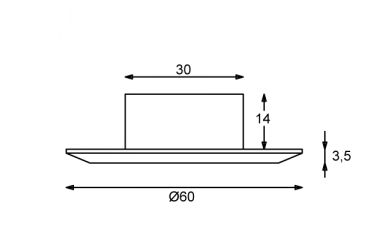 LED EB13 dm60mm IP67 niro 1W rot