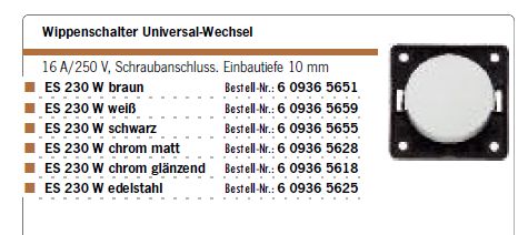Wippschalter ES230S Edelstahl