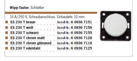 Wipp-Taster ES230T Edelstahl