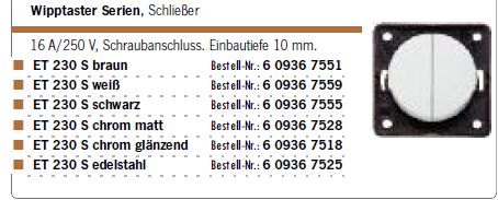 Wipp-Taster ET230S Edelstahl