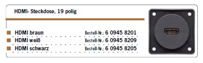 Steckdose HDMI schwarz
