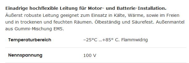 Kabel Weldyflex hochflexibel 95mm² schwa