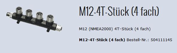 M12-4T-Stück (M12 NMEA 20004fach)