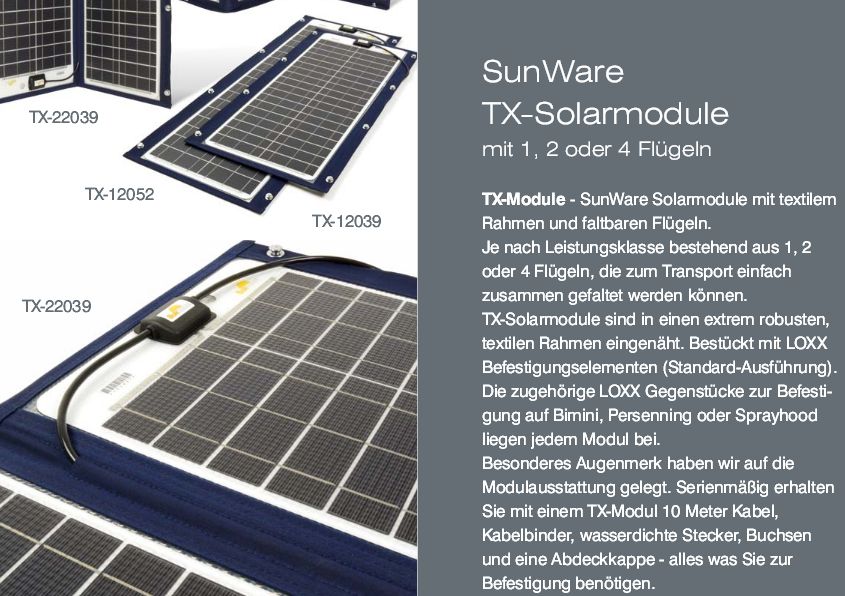 Solarmodul TX11027 20Wp 610x275mm navy
