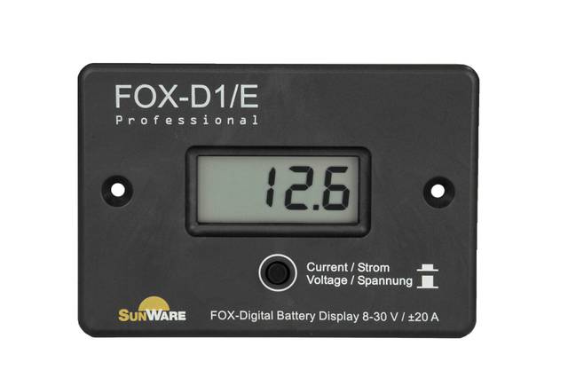 FOX-D1 Volt/Amperemeter 8-30V/20A Einbau
